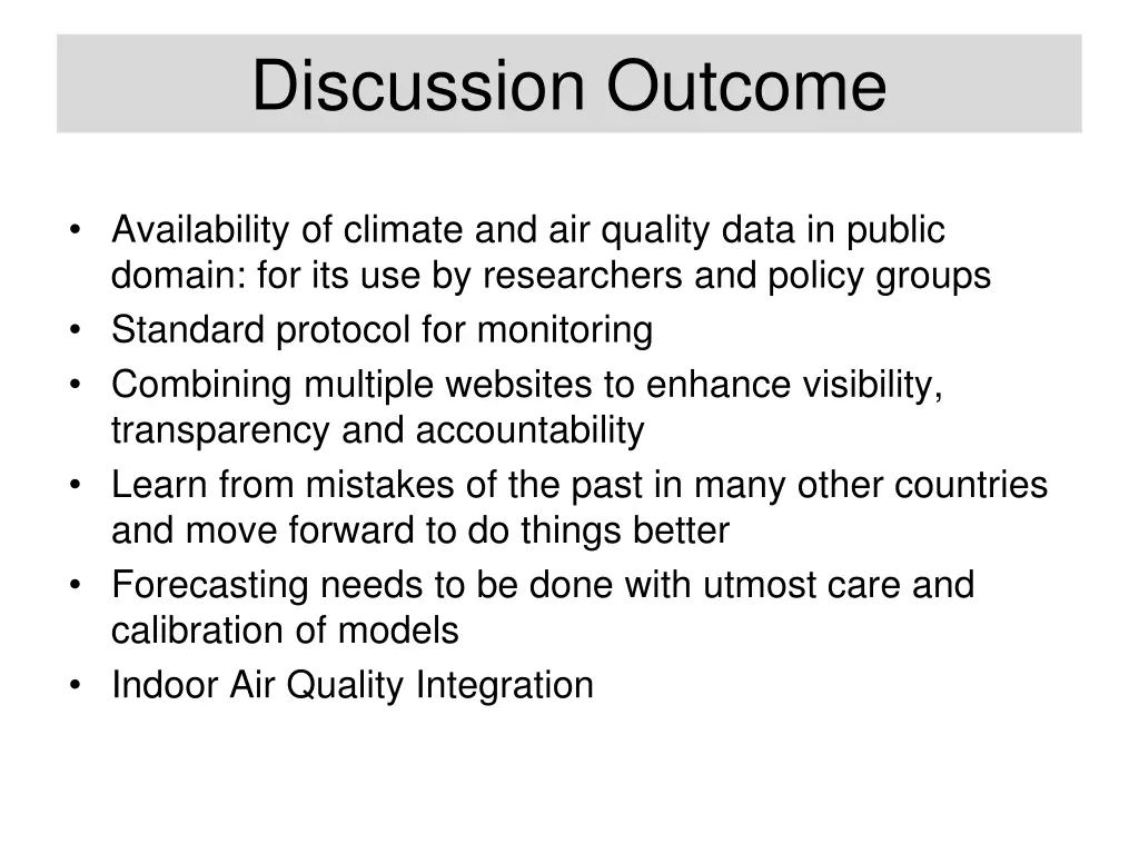 discussion outcome