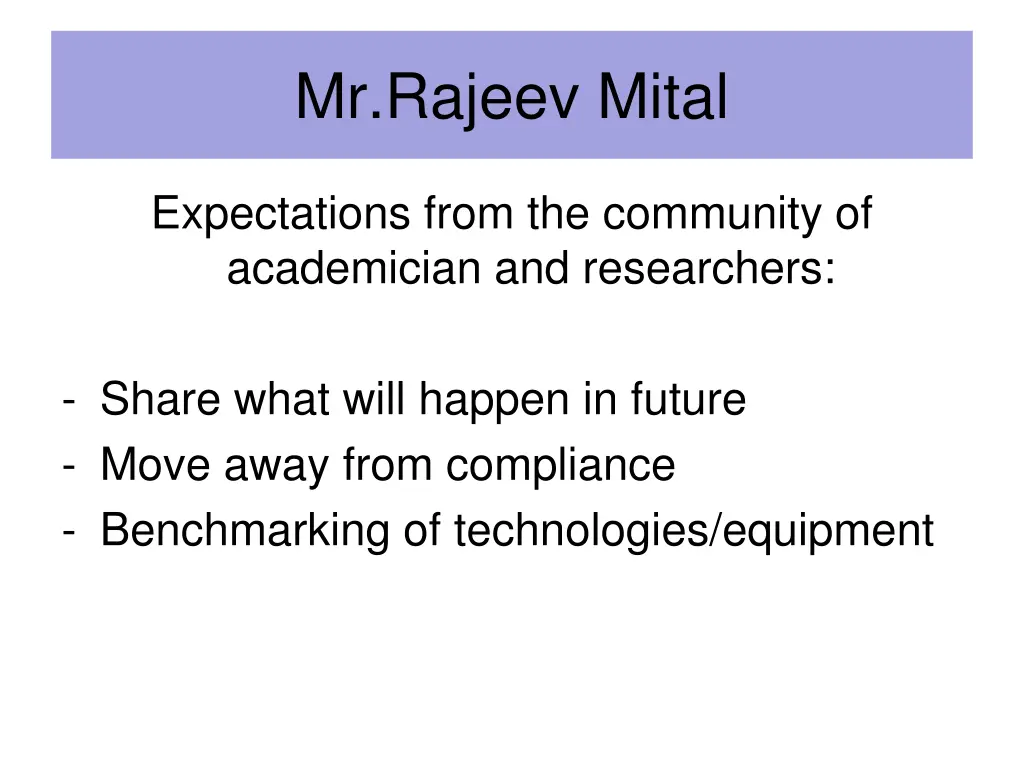 mr rajeev mital
