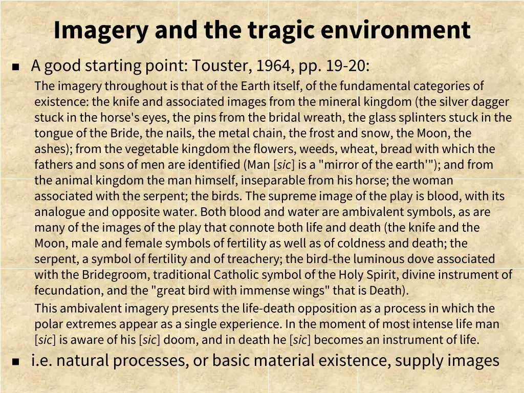 imagery and the tragic environment