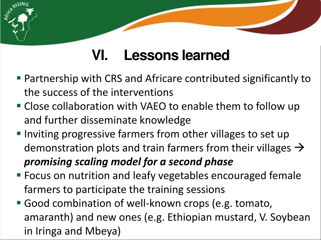 vi lessons learned