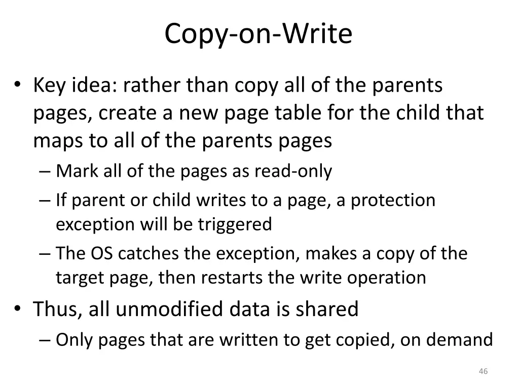 copy on write