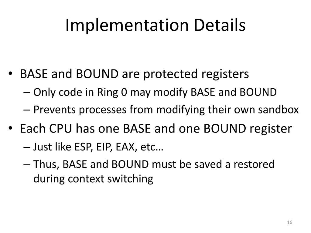 implementation details