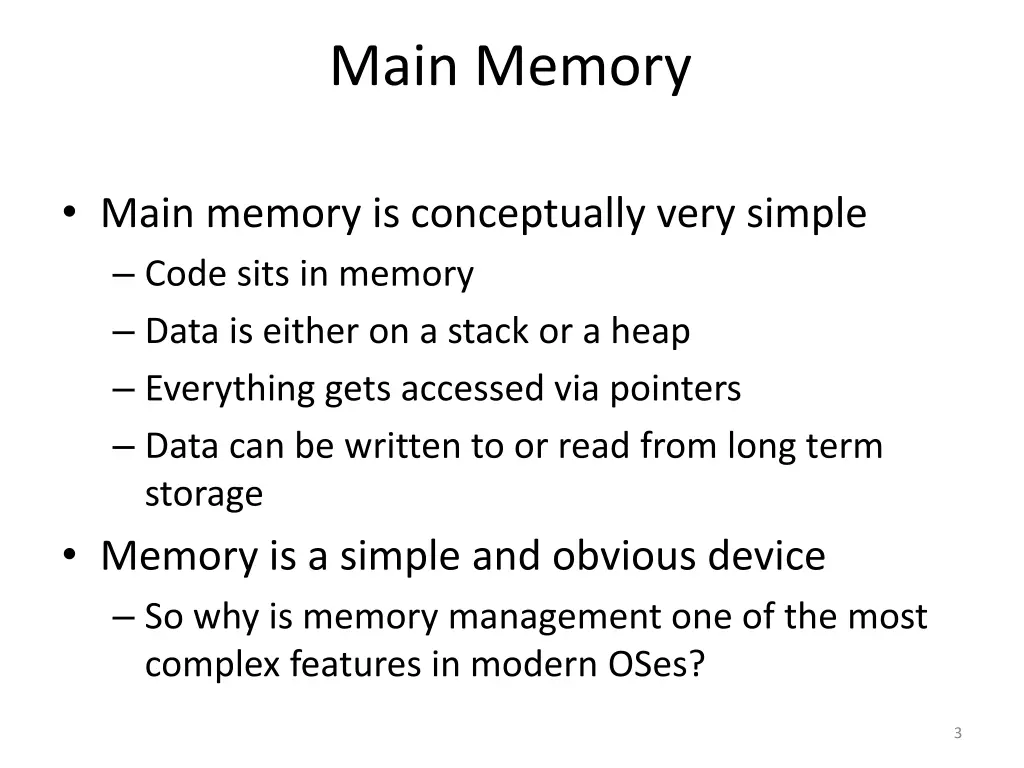 main memory