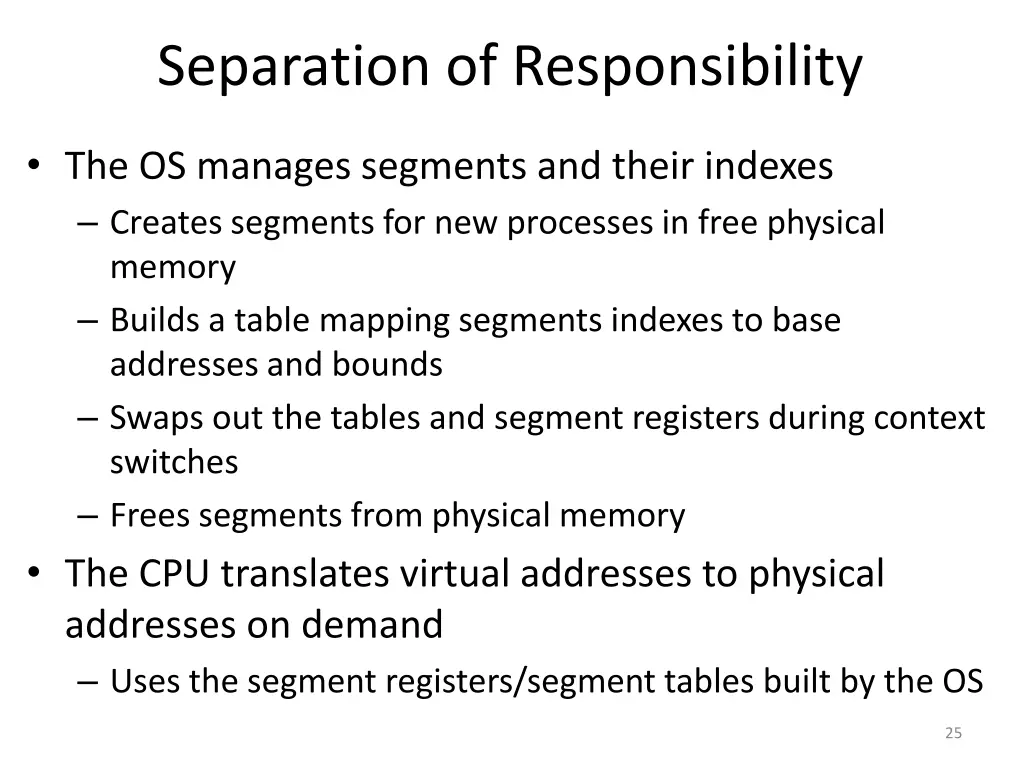 separation of responsibility