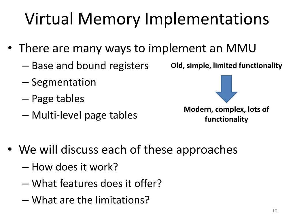 virtual memory implementations