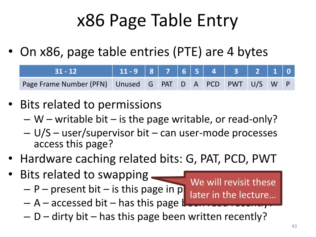x86 page table entry