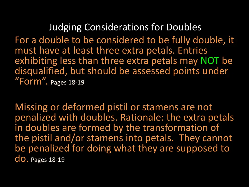 judging considerations for doubles for a double