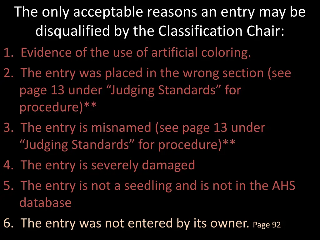 the only acceptable reasons an entry 3