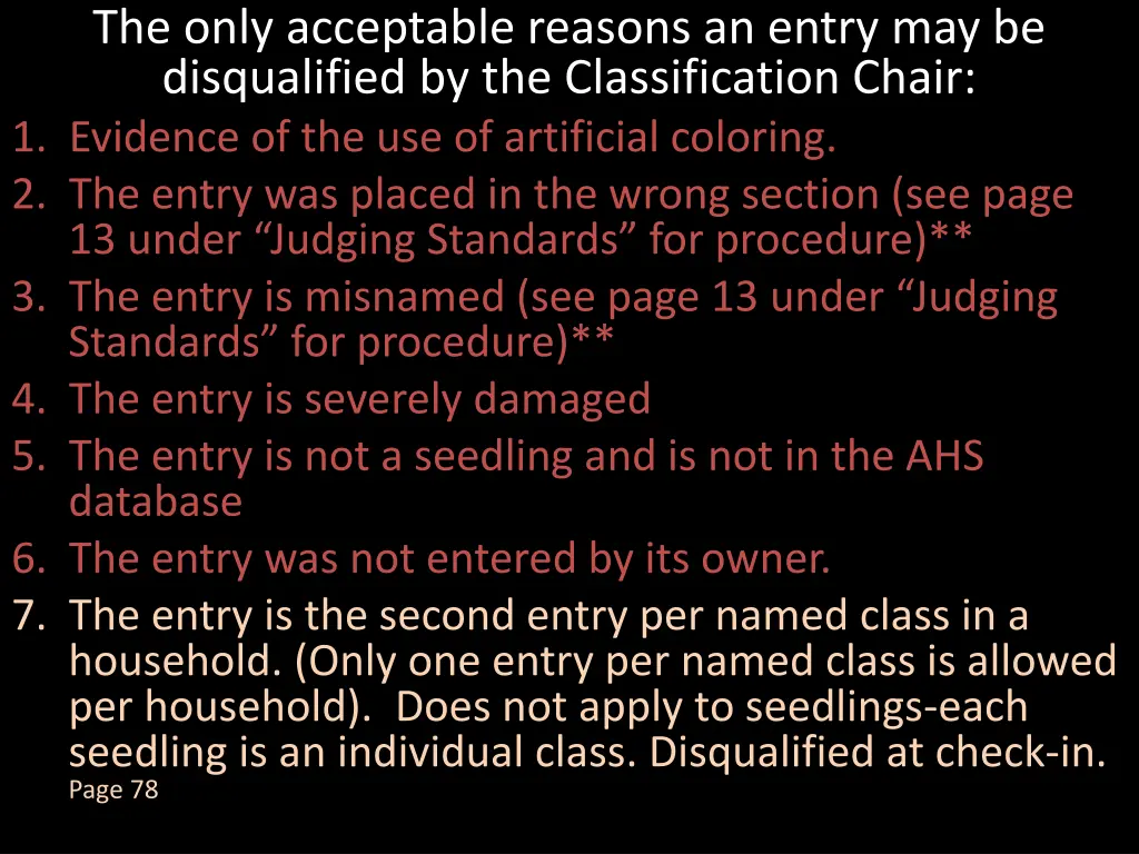 the only acceptable reasons an entry 4