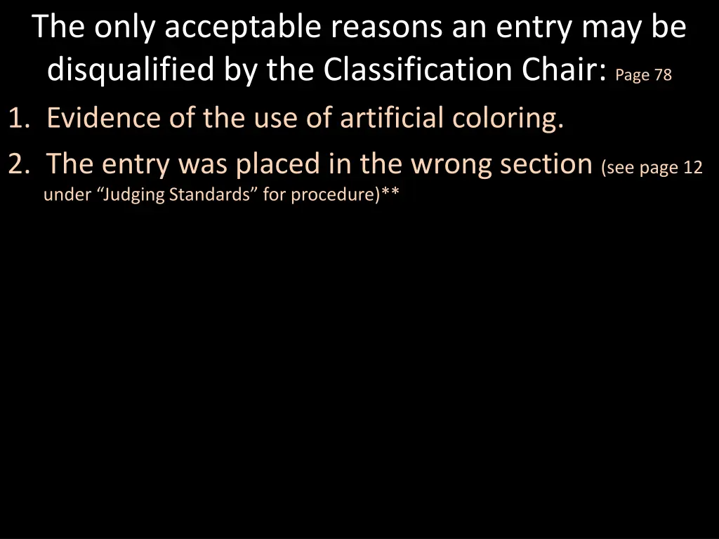 the only acceptable reasons an entry