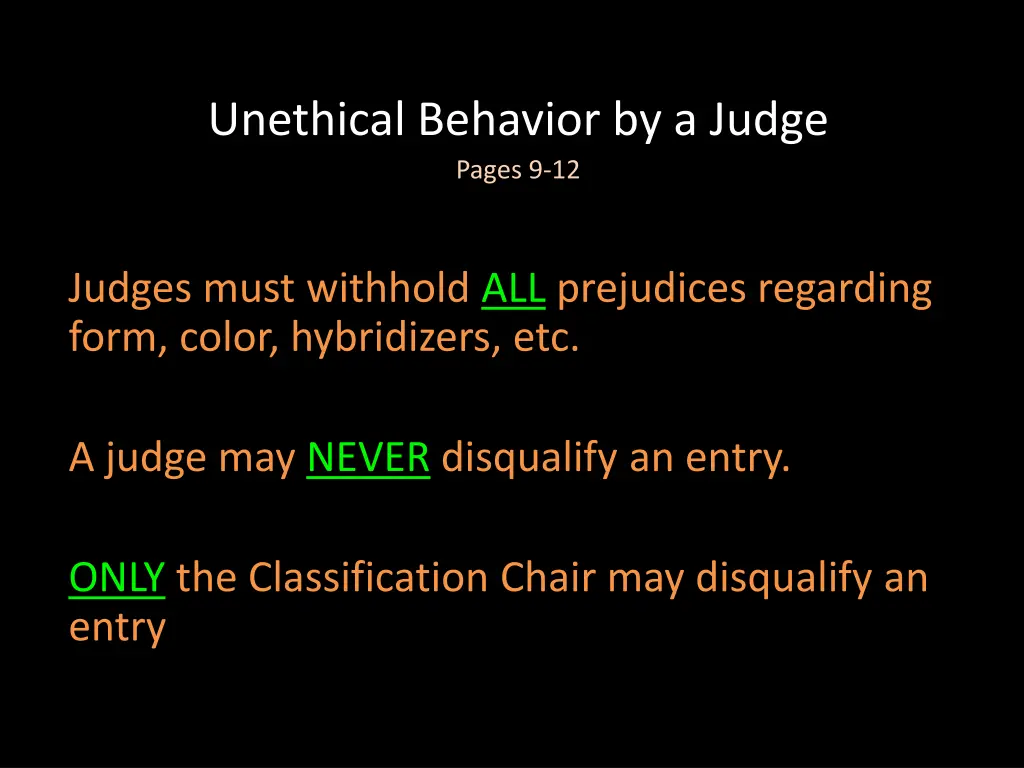 unethical behavior by a judge pages 9 12
