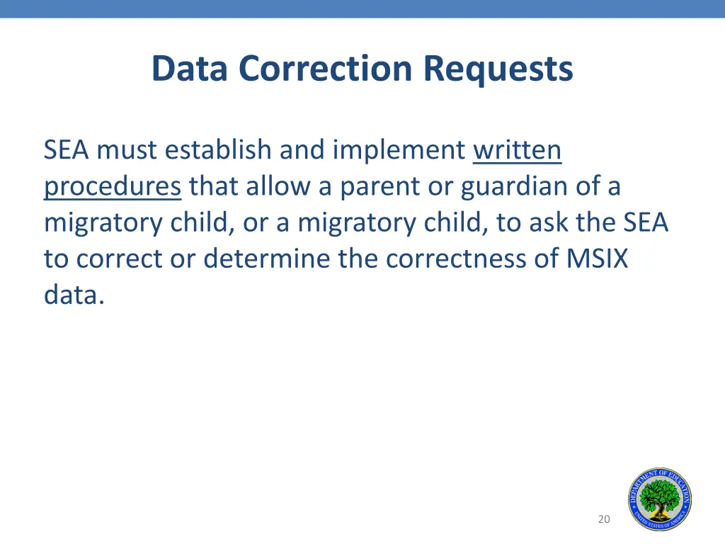 data correction requests