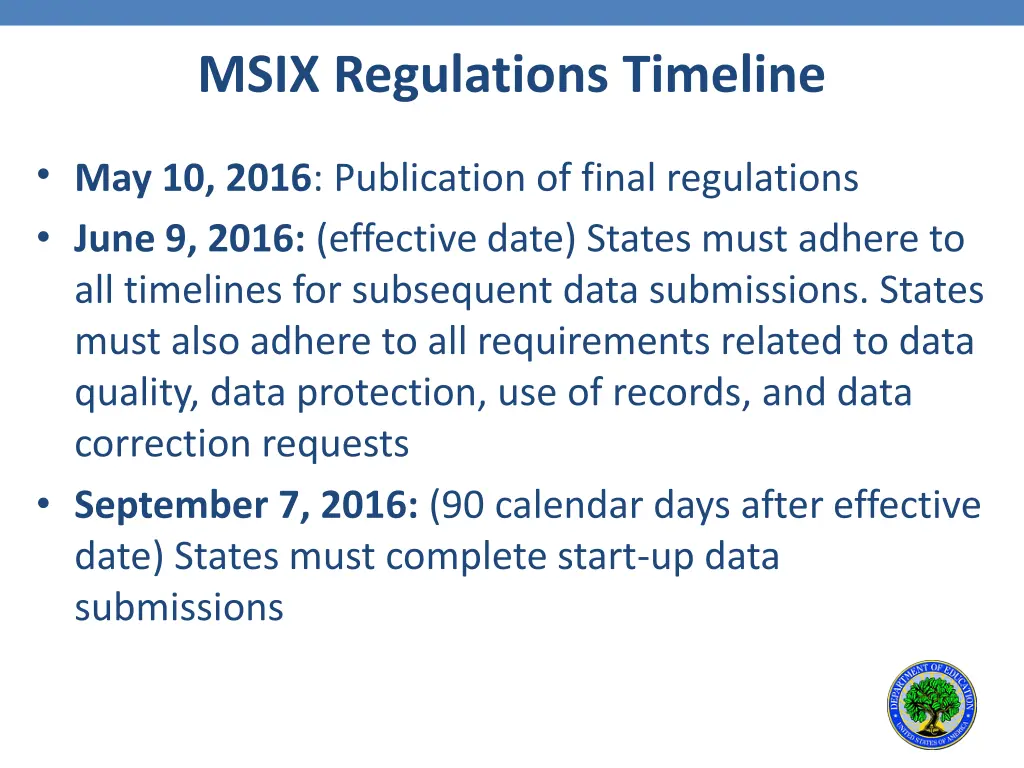 msix regulations timeline