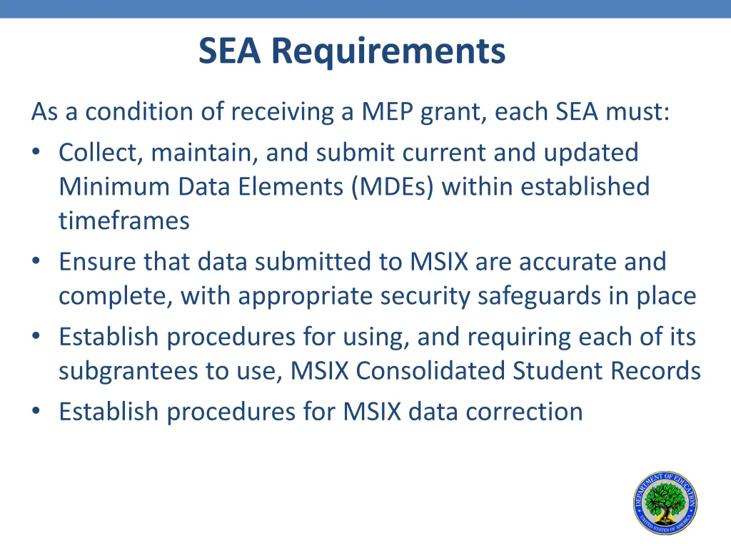 sea requirements
