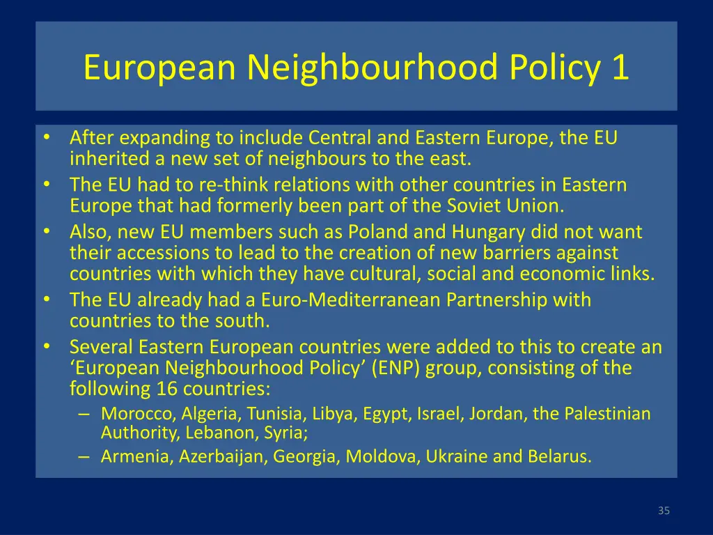 european neighbourhood policy 1