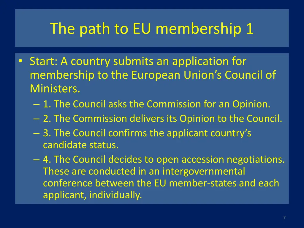 the path to eu membership 1