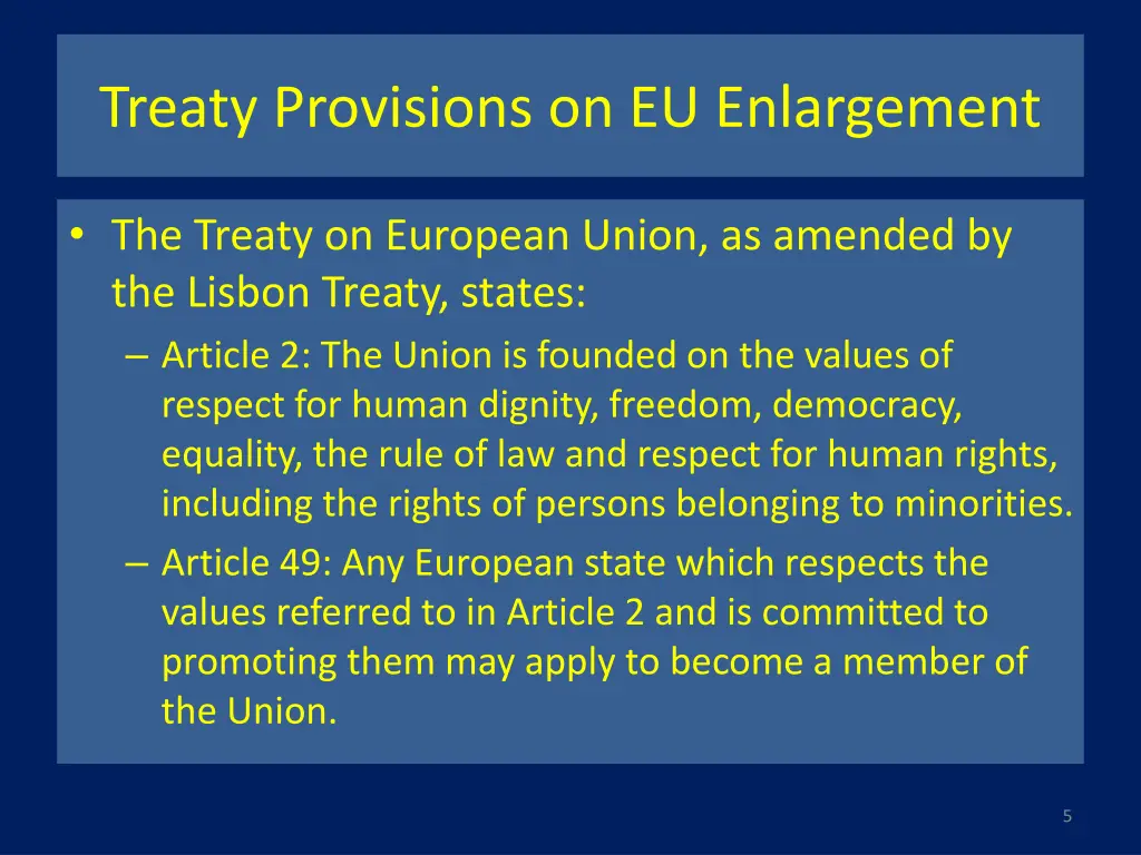 treaty provisions on eu enlargement