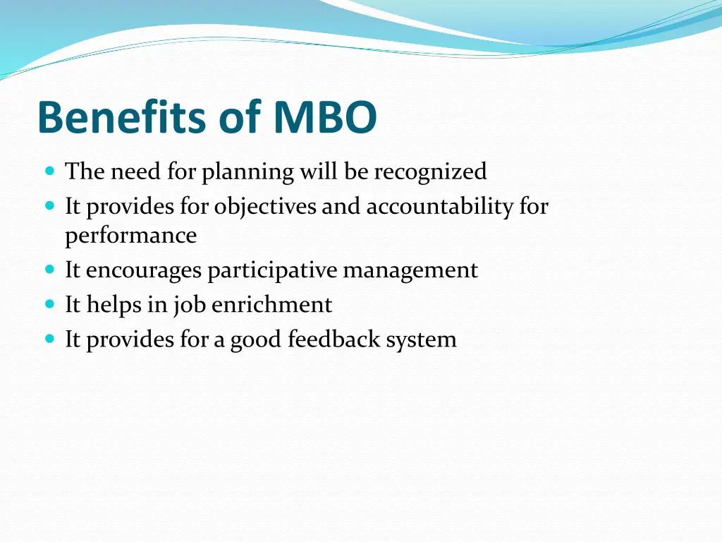 benefits of mbo