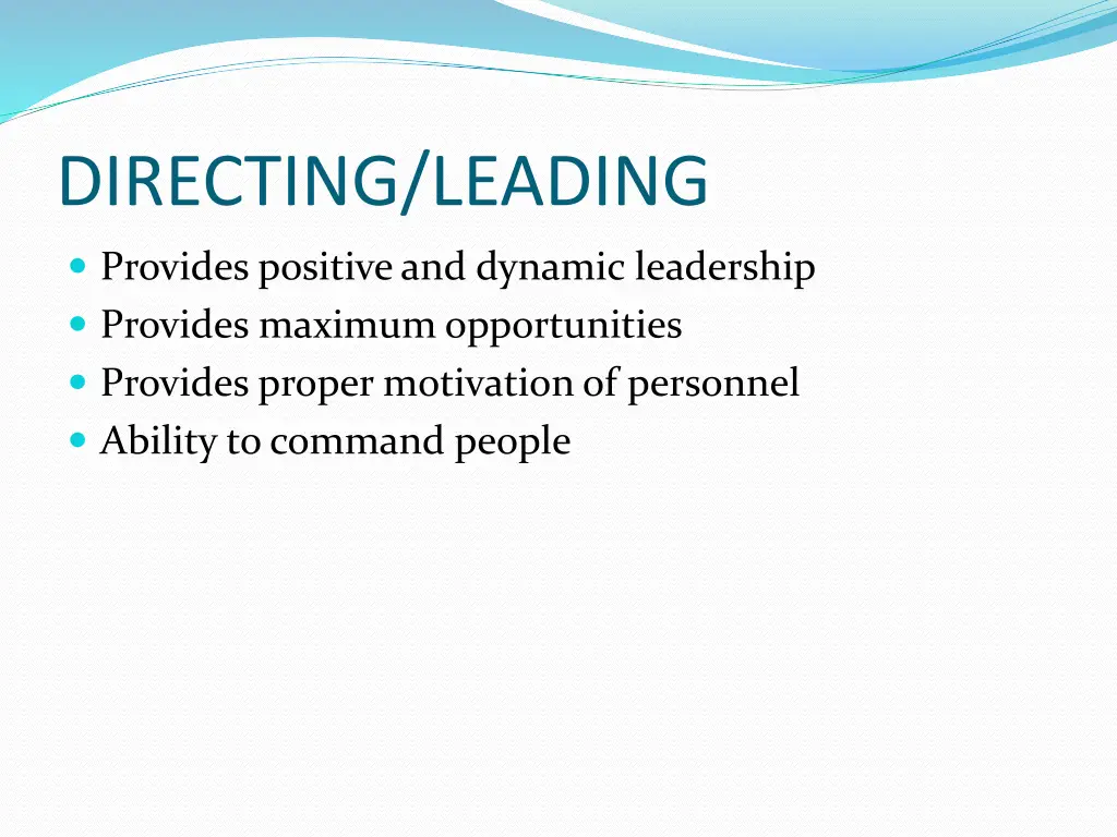 directing leading