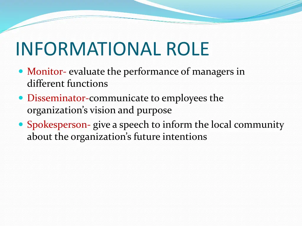 informational role