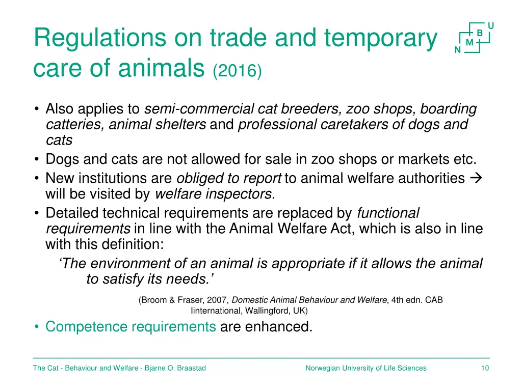 regulations on trade and temporary care
