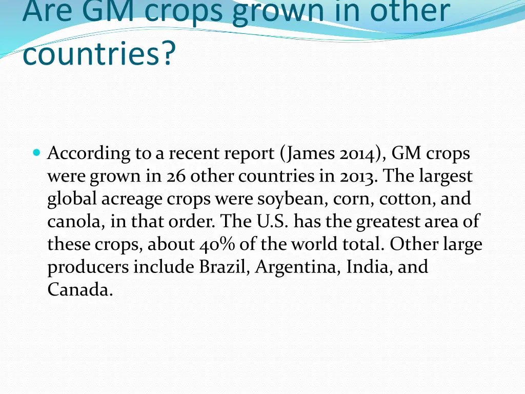 are gm crops grown in other countries