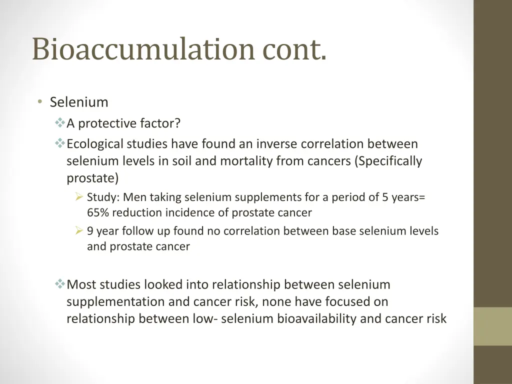 bioaccumulation cont