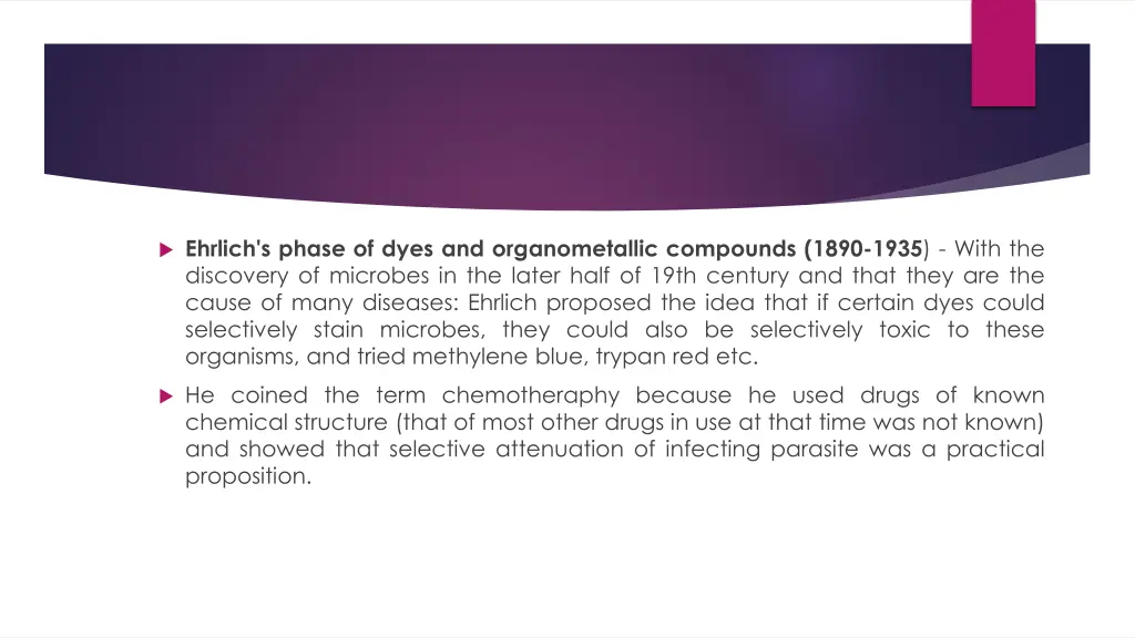 ehrlich s phase of dyes and organometallic