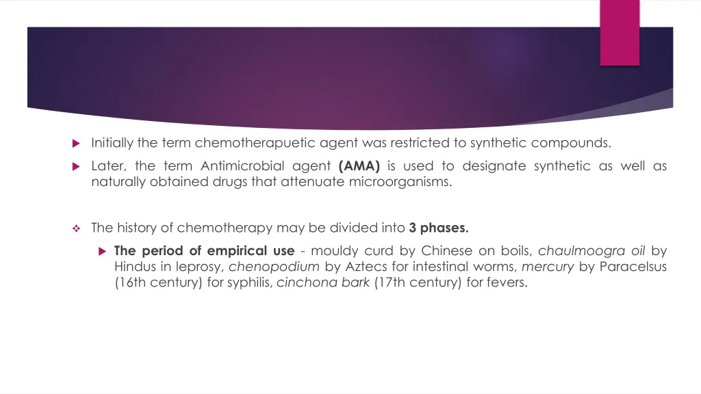 initially the term chemotherapuetic agent