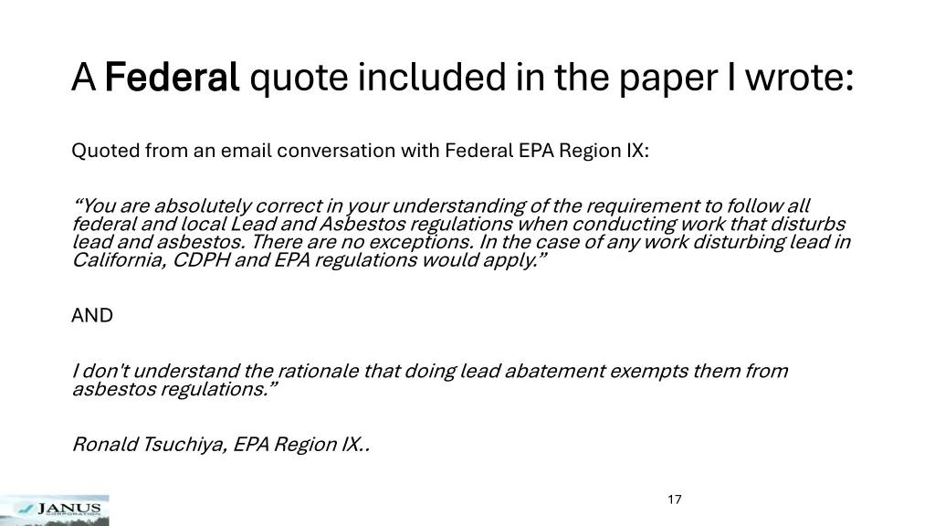 a federal federal quote included in the paper