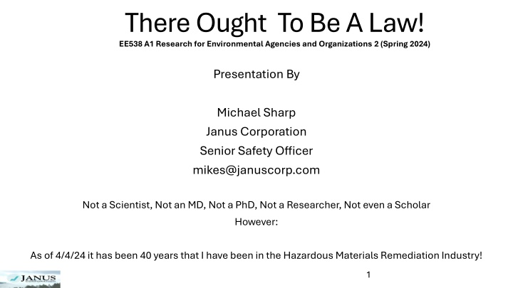 there ought to be a law ee538 a1 research