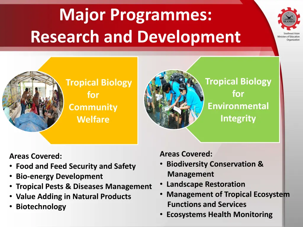 major programmes research and development