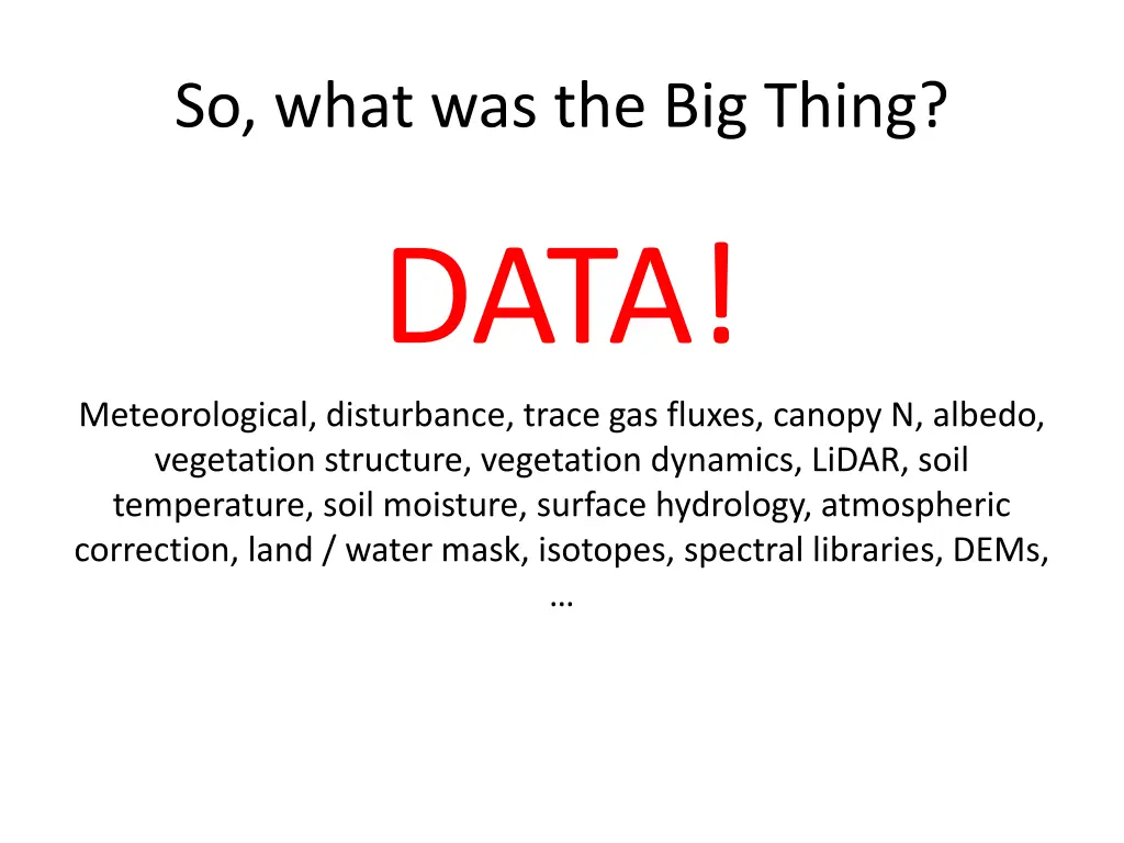so what was the big thing 2