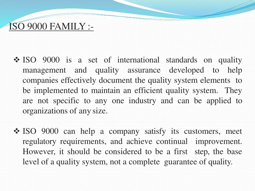 iso 9000 family