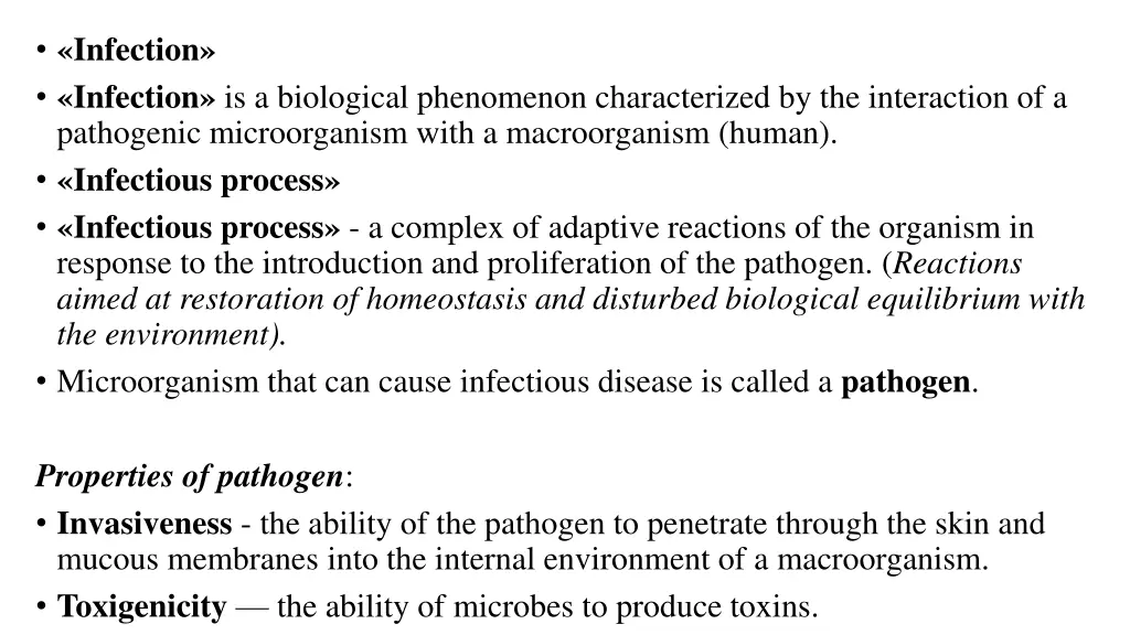 infection infection is a biological phenomenon