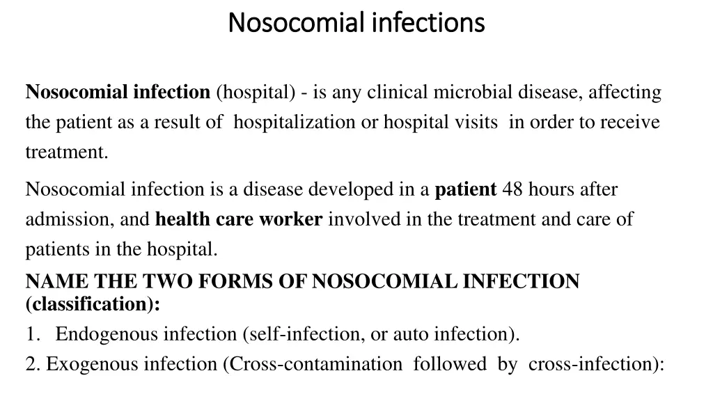nosocomial infections nosocomial infections