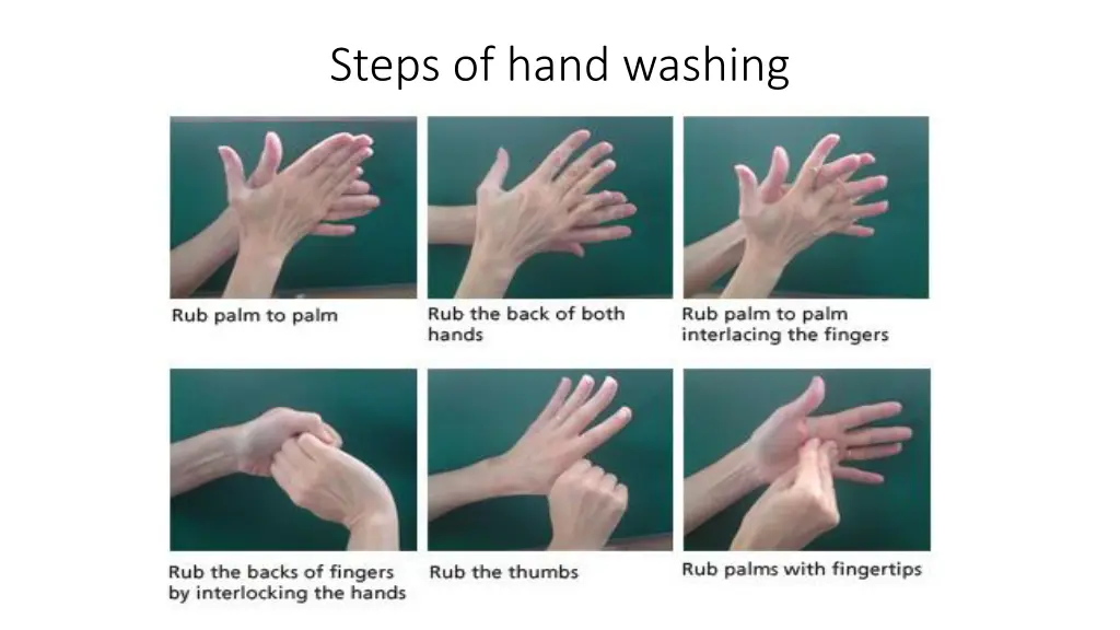 steps of hand washing