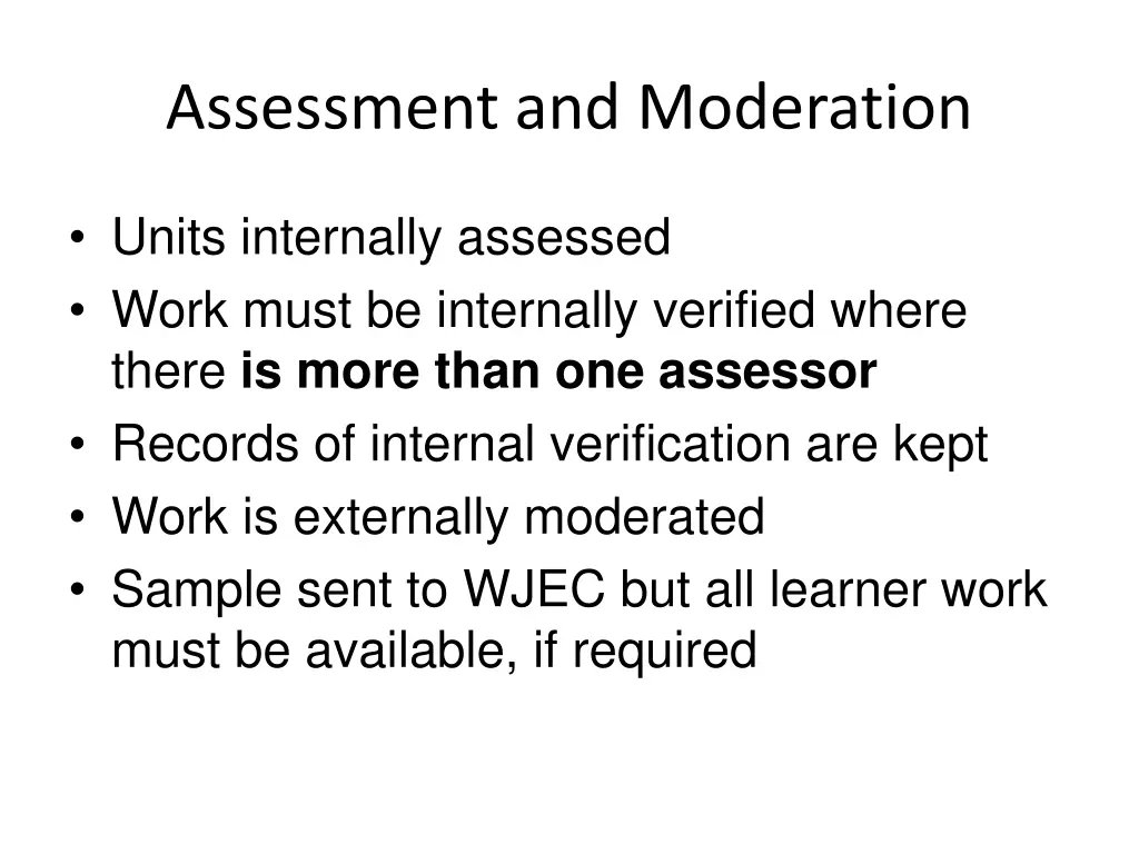 assessment and moderation