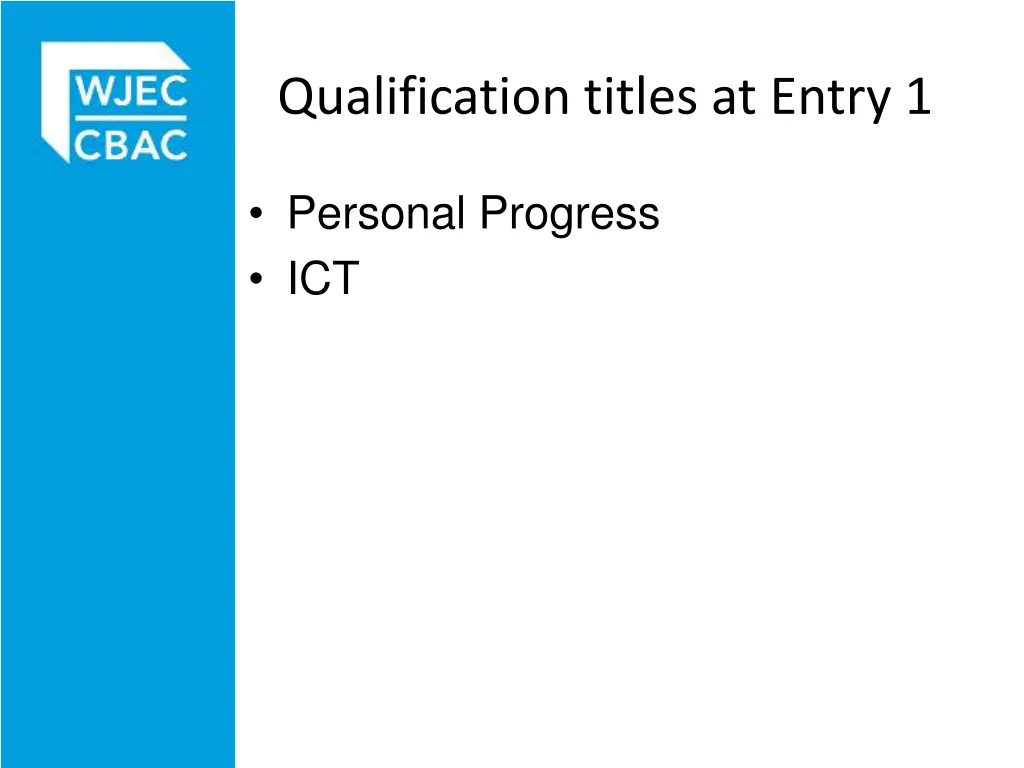 qualification titles at entry 1