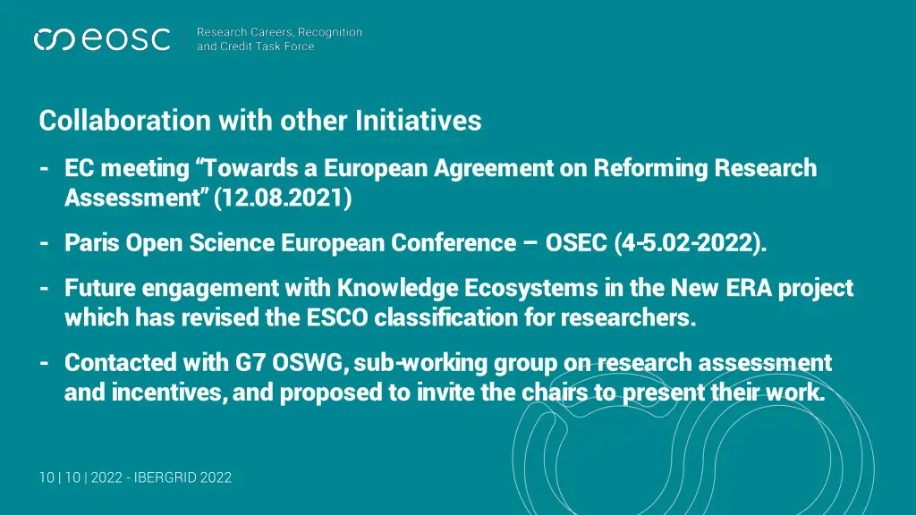 collaboration with other initiatives ec meeting