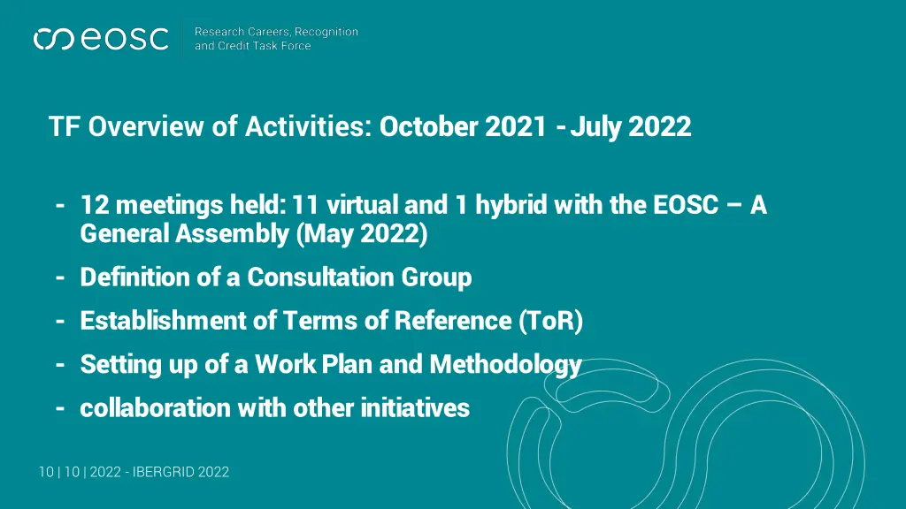 tf overview of activities october 2021 july 2022