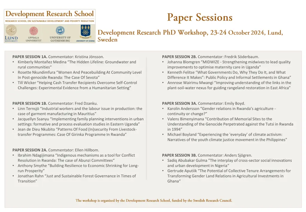 paper session 1a commentator kristina j nsson