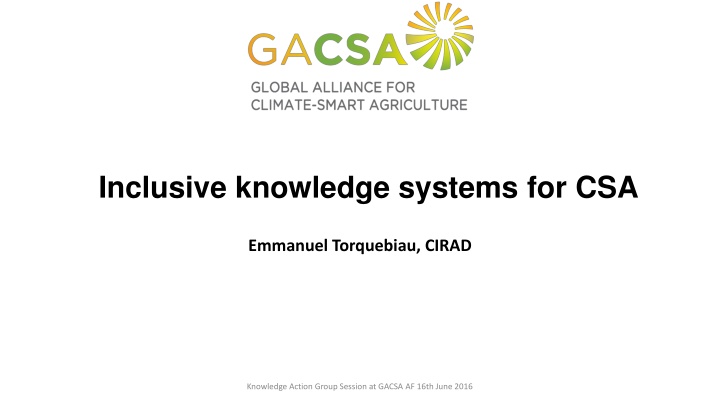inclusive knowledge systems for csa