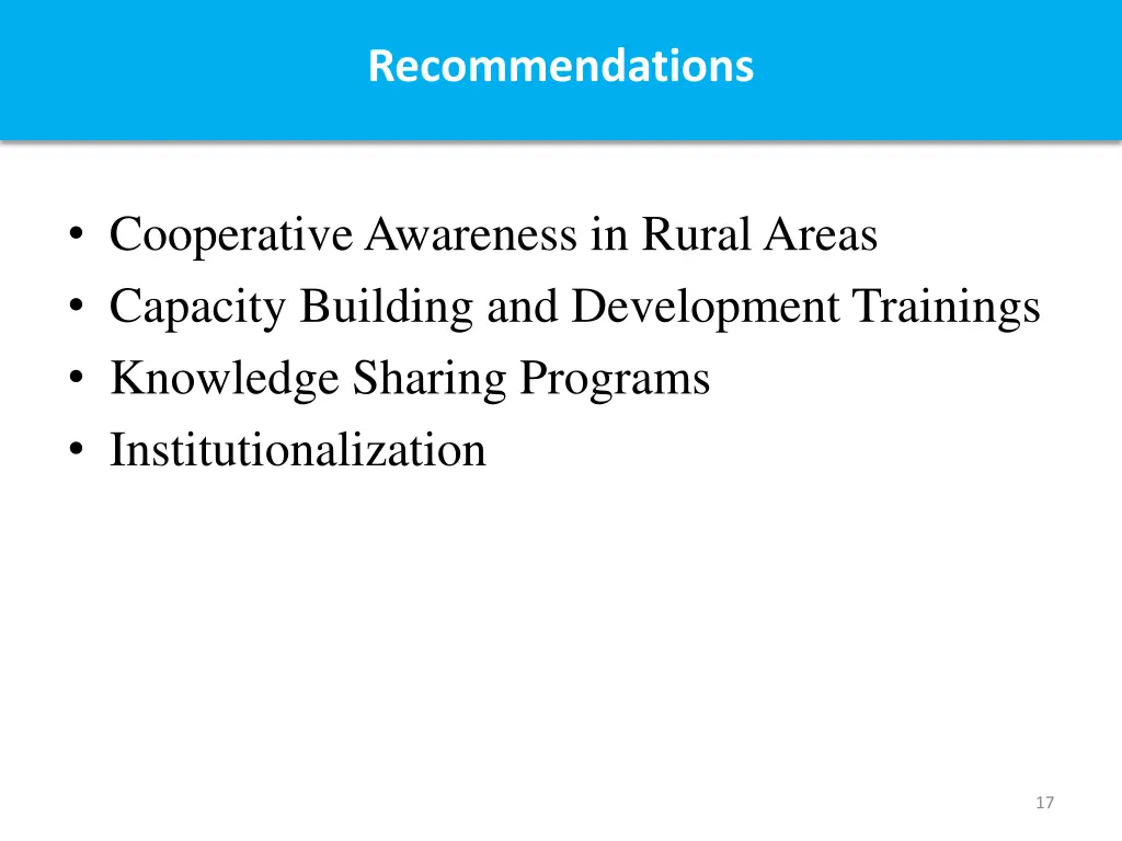 recommendations
