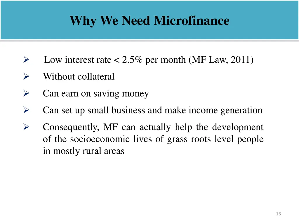 why we need microfinance