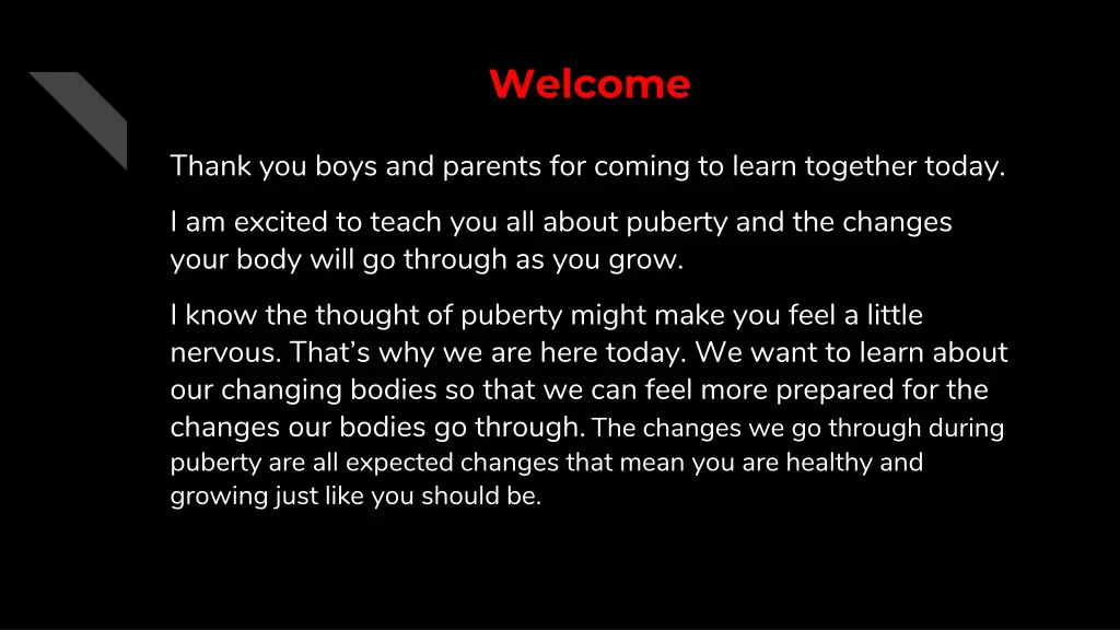 welcome