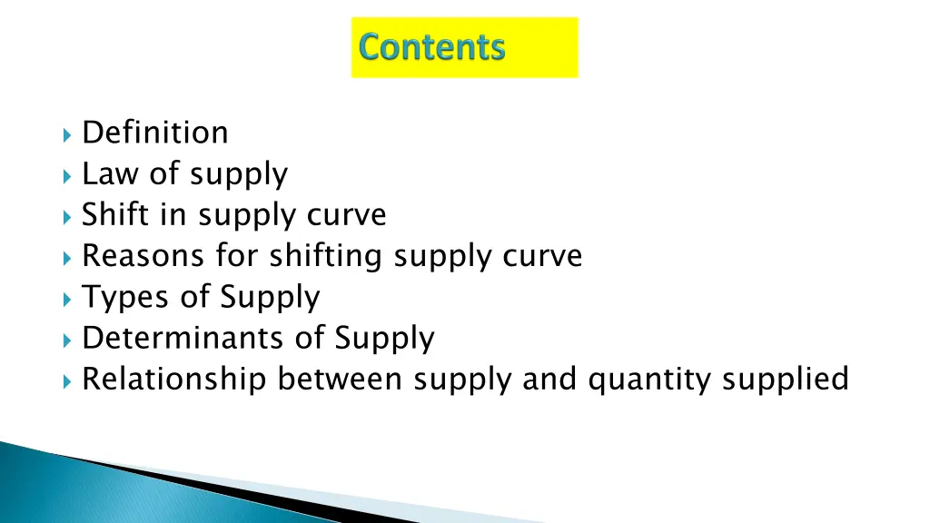 definition law of supply shift in supply curve