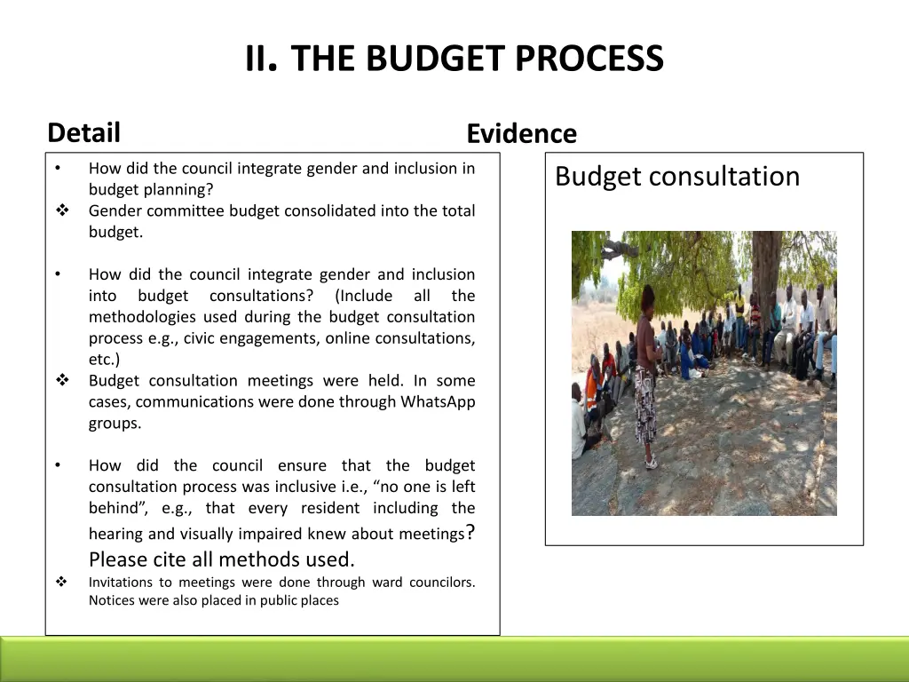 ii the budget process