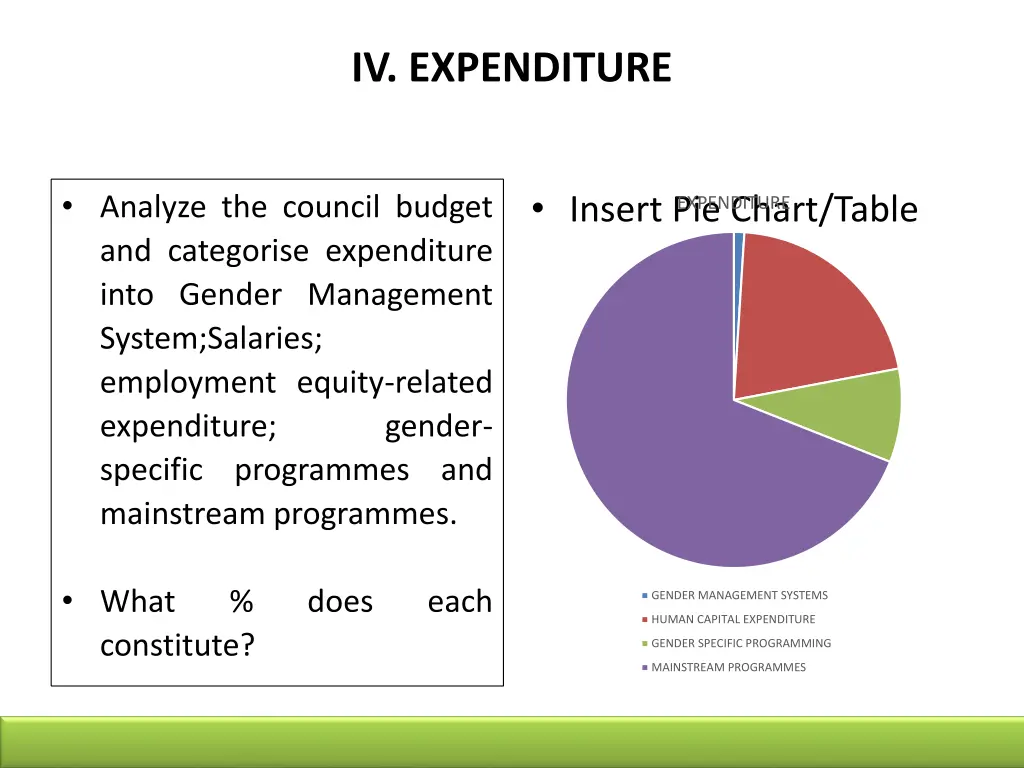 iv expenditure