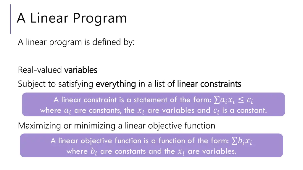 a linear program